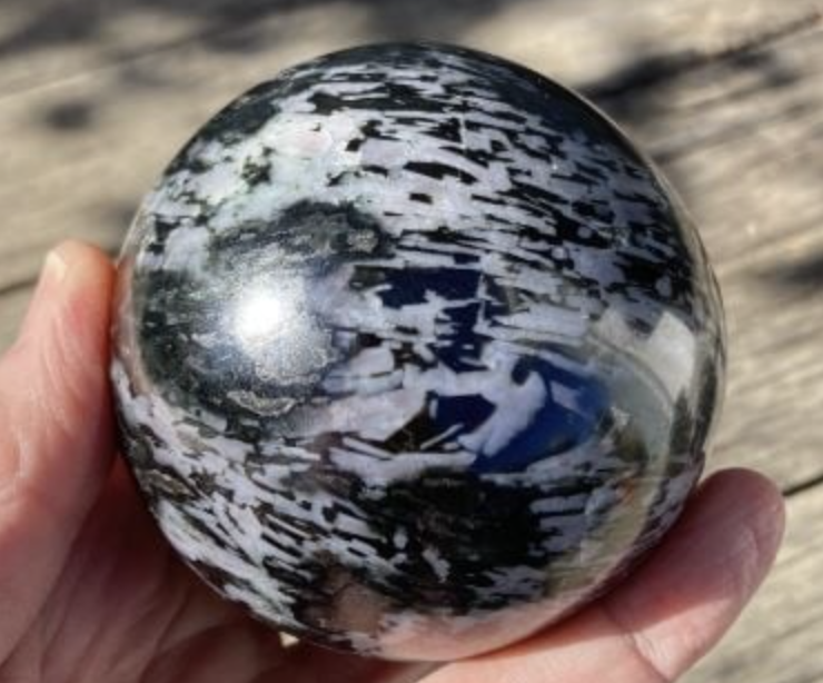 Merlinite Gabbro Polished Sphere