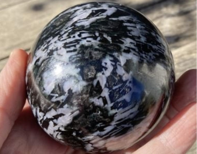 Merlinite Gabbro Polished Sphere