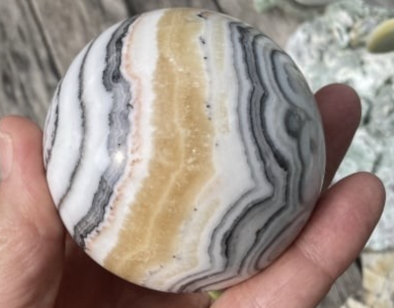 Zebra Calcite Polished Sphere