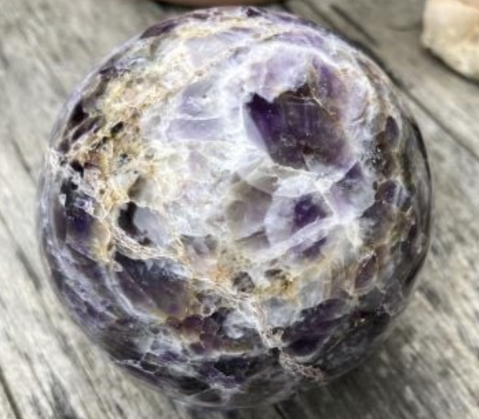 Chevron Amethyst Polished Sphere