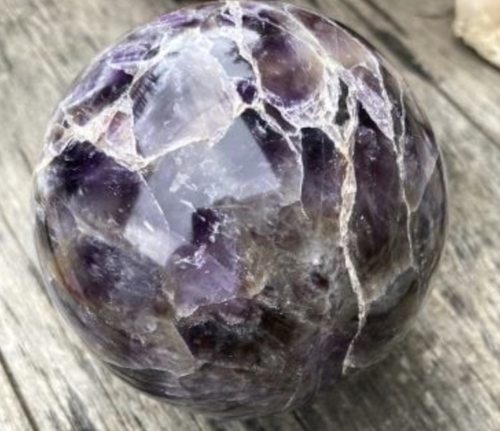 Chevron Amethyst Polished Sphere