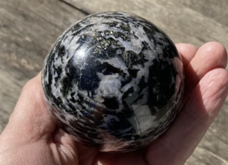 Merlinite Gabbro Polished Sphere