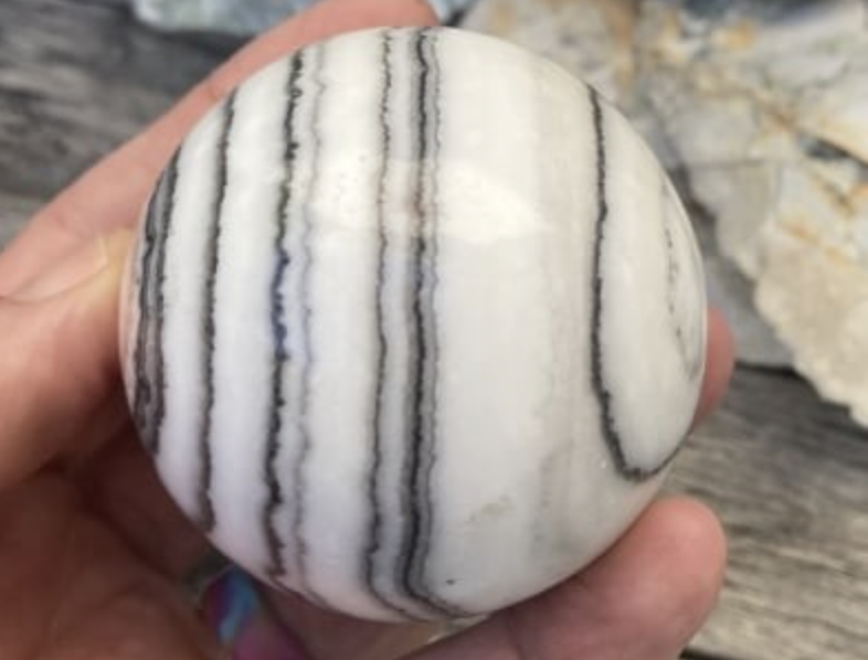 Zebra Calcite Polished Sphere