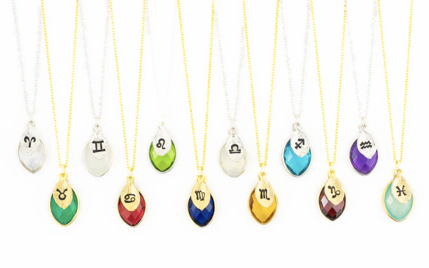 birthstone zodiac necklace