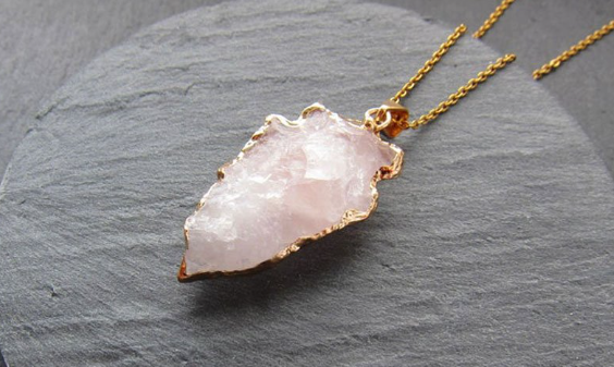 Rose Quartz Crystal Necklace